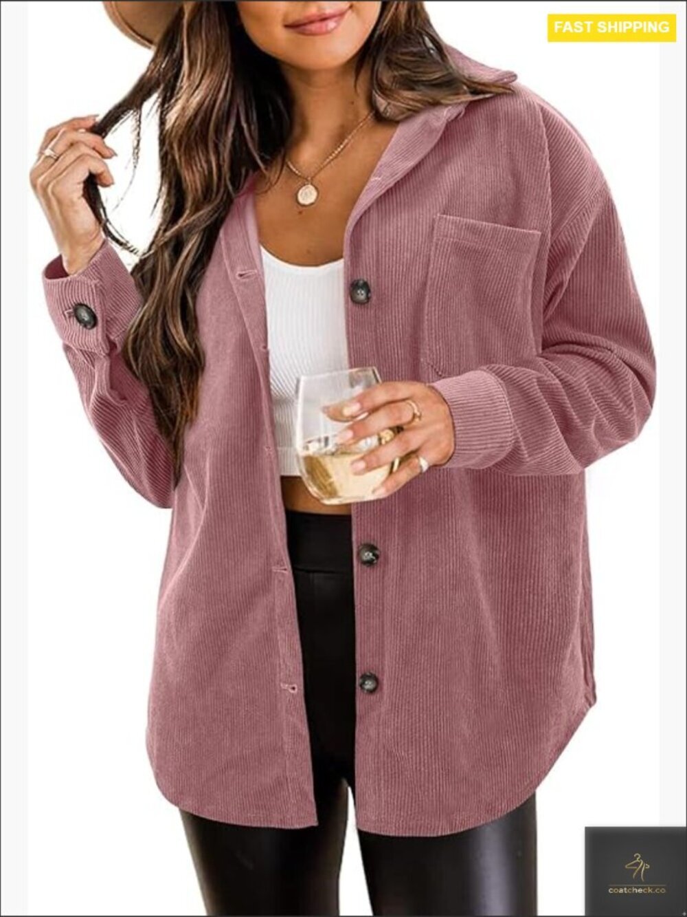 Long Sleeve Button Down Shacket Jacket Plus Size Casual Blouse Top